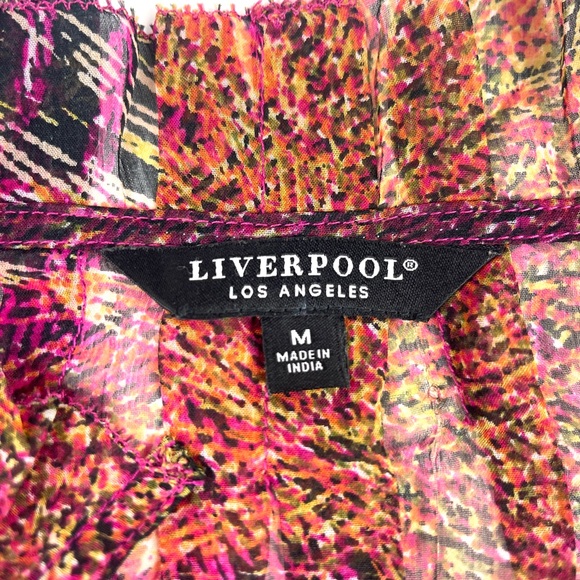 Women’s Liverpool Los Angeles Multicolor Sheer Blouse Size Medium - Picture 3 of 3
